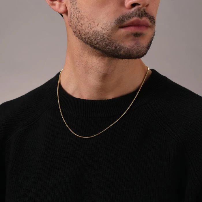 9ct Yellow Gold Plated 1.9mm Snake Chain Necklace 4 9ct Yellow Gold Plated 1.9mm Snake Chain Necklace - Image 4