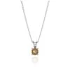 Sterling Silver November Citrine Birthstone Necklace With Curb Chain