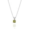 Sterling Silver August Peridot Birthstone Necklace With Curb Chain