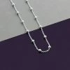 Sterling Silver 1.3mm Cable Chain Bobble Necklace With Round Ball Beads
