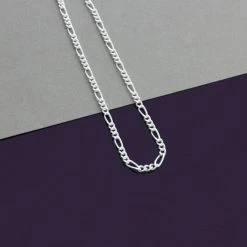 Sterling Silver 2.1mm Diamond Cut Figaro Chain Necklace -Fashion Accessories Store img 5308 scaled 50 80pccomp 1