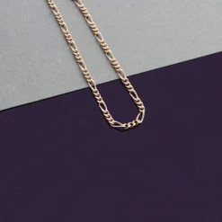 9ct Rose Gold Plated 2mm Diamond Cut Figaro Chain Necklace -Fashion Accessories Store img 5310 scaled 50pc 80pccomp