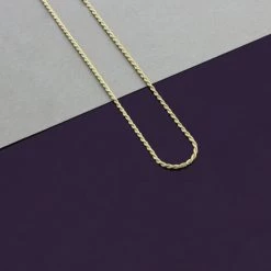 9ct Yellow Gold Plated 1.2mm Rope Chain Necklace -Fashion Accessories Store img 5332 scaled 45 angle 80pccomp