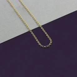 9ct Yellow Gold Plated 2mm Belcher Rolo Chain Necklace 8 9ct Yellow Gold Plated 2mm Belcher Rolo Chain Necklace -Fashion Accessories Store img 5359 scaled 45 angle 80pccomp