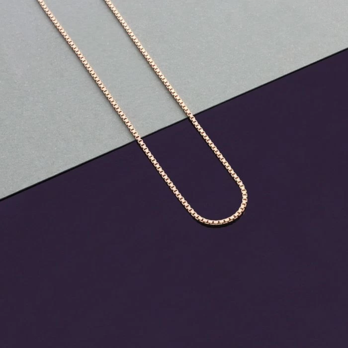 9ct Rose Gold Plated1mm Box Chain Necklace 3 9ct Rose Gold Plated1mm Box Chain Necklace - Image 3