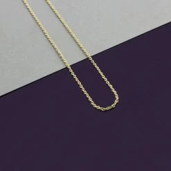 9ct Yellow Gold Plated 1.5mm Cable Trace Chain Necklace -Fashion Accessories Store img 5367 scaled 45 angle 80pccomp