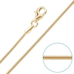 9ct Yellow Gold Plated 1.2mm Snake Chain Necklace