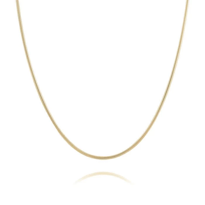 9ct Yellow Gold Plated 1.2mm Snake Chain Necklace 2 9ct Yellow Gold Plated 1.2mm Snake Chain Necklace - Image 2