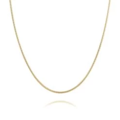9ct Yellow Gold Plated 1.4mm Snake Chain Necklace 11 9ct Yellow Gold Plated 1.4mm Snake Chain Necklace -Fashion Accessories Store rsn12 hanging 1