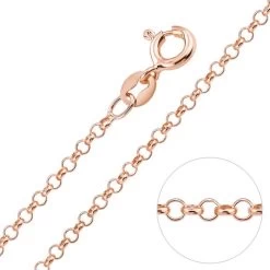 9ct Rose Gold Plated 2mm Belcher Rolo Chain Necklace