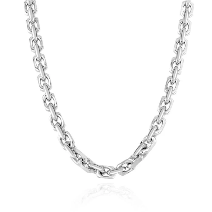 Sterling Silver 4.6mm Anchor Chain Necklace Diamond Cut 2 Sterling Silver 4.6mm Anchor Chain Necklace Diamond Cut - Image 2