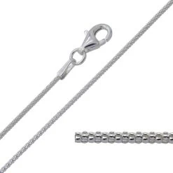 Sterling Silver 1.2mm Popcorn Link Bracelet -Fashion Accessories Store sterling silver 1.2mm width popcorn bracelet chain link macro close view
