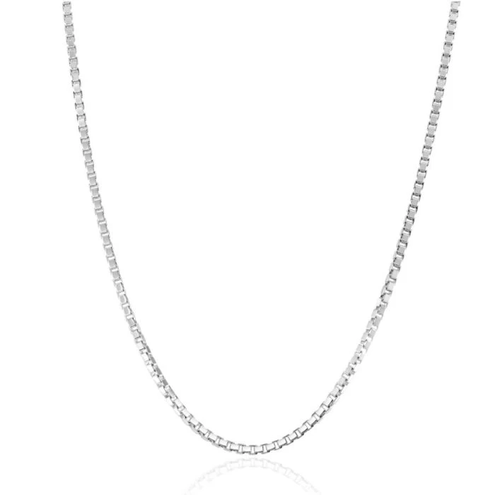 Sterling Silver 1.5mm Box Chain Necklace 3 Sterling Silver 1.5mm Box Chain Necklace - Image 3