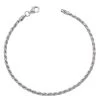 Sterling Silver 2.3mm Diamond Cut Rope Link Bracelet