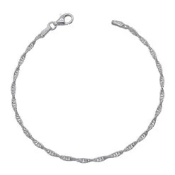 Sterling Silver 2mm Loose Rope / Prince Of Wales Bracelet