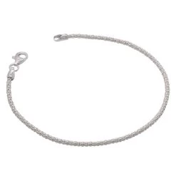 Sterling Silver 2mm Popcorn Link Bracelet