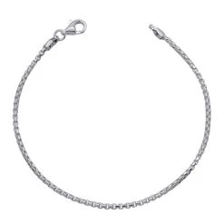 Sterling Silver 2mm Rounded Box Link Bracelet