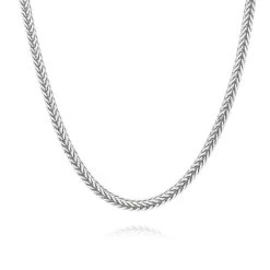 Sterling Silver 3.1mm Diamond Cut Foxtail Chain Necklace -Fashion Accessories Store sterling silver 3 1 mm square foxtail chain diamond cut hanging80