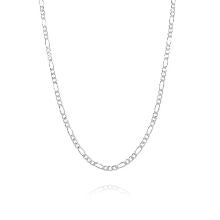 Sterling Silver 3mm Diamond Cut Figaro Chain Necklace 2 Sterling Silver 3mm Diamond Cut Figaro Chain Necklace - Image 2