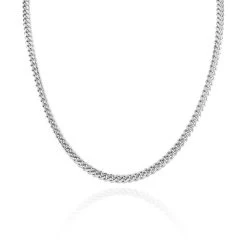 Sterling Silver 4.9mm Diamond Cut Cuban Chain Necklace -Fashion Accessories Store sterling silver 4 9 mm cuban chain hanging2000px80pc