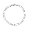 Sterling Silver 5.7mm Diamond Cut Figaro Link Bracelet