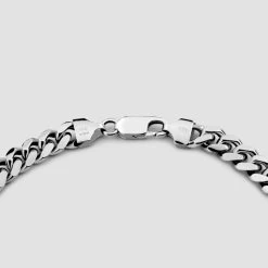 Sterling Silver 7mm Diamond Cut Cuban Bracelet -Fashion Accessories Store sterling silver 7mm miami cuban chain necklace clasp