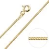 9ct Yellow Gold Plated 1.2mm Diamond Cut Curb Chain Necklace