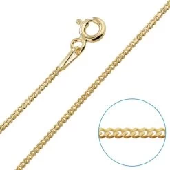 Children's 9ct Yellow Gold Plated 1.2mm Curb Chain 16" Inch