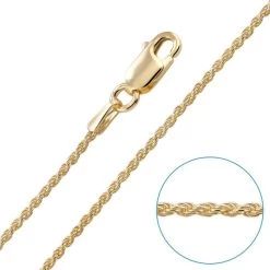 Children's 9ct Yellow Gold Plated 1.2mm Rope Chain 16" Inch