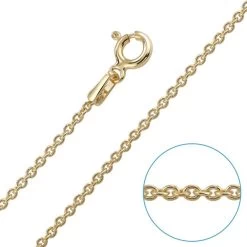 Children's 9ct Yellow Gold Plated 1.5mm Cable Trace Chain 16" Inch