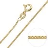 9ct Yellow Gold Plated 1mm Box Chain Necklace