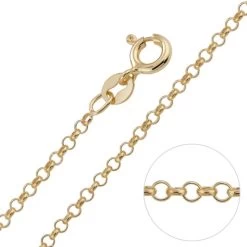 9ct Yellow Gold Plated 2mm Belcher Rolo Chain Necklace