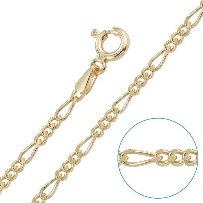 Children's 9ct Yellow Gold Plated 2mm Figaro Chain 14" Inch 1 Children's 9ct Yellow Gold Plated 2mm Figaro Chain 14" Inch