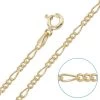 Children's 9ct Yellow Gold Plated 2mm Figaro Chain 16" Inch