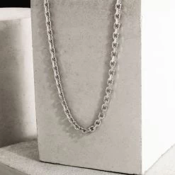 Sterling Silver 3.5mm Anchor Chain Necklace Diamond Cut -Fashion Accessories Store sterling silver anchor chain 3 5mm 1 80pc
