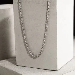 Sterling Silver 3mm Anchor Chain Necklace Diamond Cut 11 Sterling Silver 3mm Anchor Chain Necklace Diamond Cut -Fashion Accessories Store sterling silver anchor chain 3mm 1 80pc 1