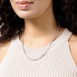 Sterling Silver 3mm Anchor Chain Necklace Diamond Cut 16 Sterling Silver 3mm Anchor Chain Necklace Diamond Cut -Fashion Accessories Store sterling silver anchor chain female model near vw tch antr30 2000q6