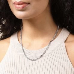 Sterling Silver 3.5mm Anchor Chain Necklace Diamond Cut -Fashion Accessories Store sterling silver anchor chain female model near vw tch antr35 2000q6