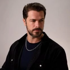 Sterling Silver 4.6mm Anchor Chain Necklace Diamond Cut 12 Sterling Silver 4.6mm Anchor Chain Necklace Diamond Cut -Fashion Accessories Store sterling silver anchor chain male model far view tchantr46 2000q6