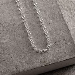 Sterling Silver 3.4mm Belcher Rolo Chain Necklace -Fashion Accessories Store sterling silver belcher chain 3 4 mm 1 800px80pc