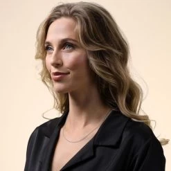 Sterling Silver 2mm Belcher Rolo Chain Necklace -Fashion Accessories Store sterling silver belcher chain female model far view tchbl2 2000q6 1