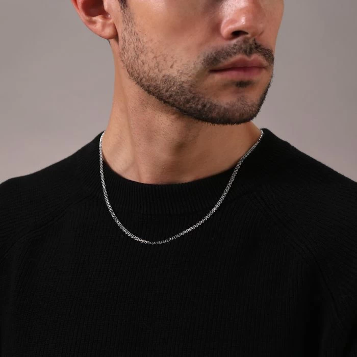 Sterling Silver 3mm Bismark Chain Necklace 5 Sterling Silver 3mm Bismark Chain Necklace - Image 5