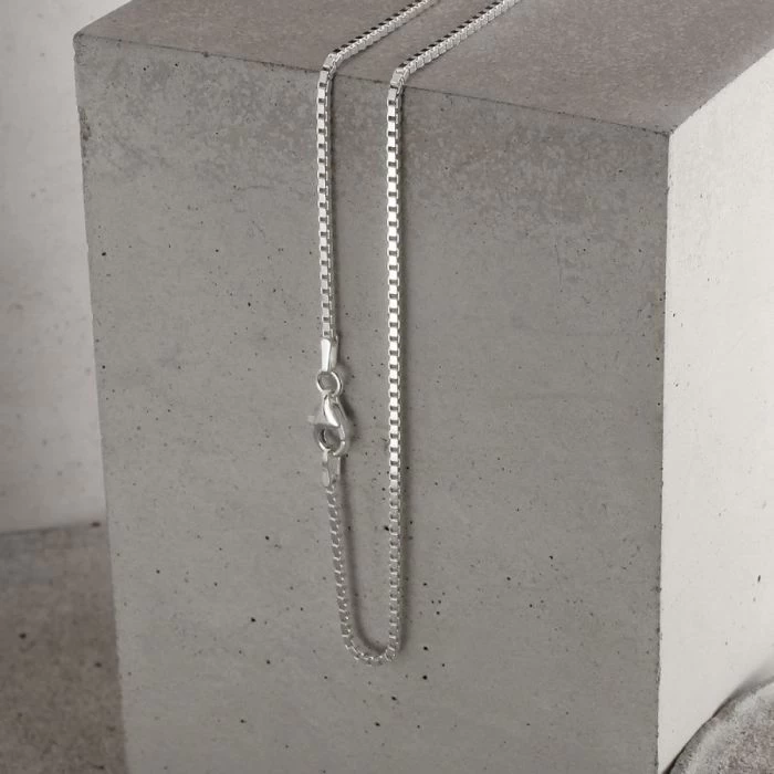 Sterling Silver 1.5mm Box Chain Necklace 1 Sterling Silver 1.5mm Box Chain Necklace