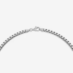 Sterling Silver 4.7mm Box Chain Necklace Diamond Cut Thick -Fashion Accessories Store sterling silver box chain clasp view tchbx47 1