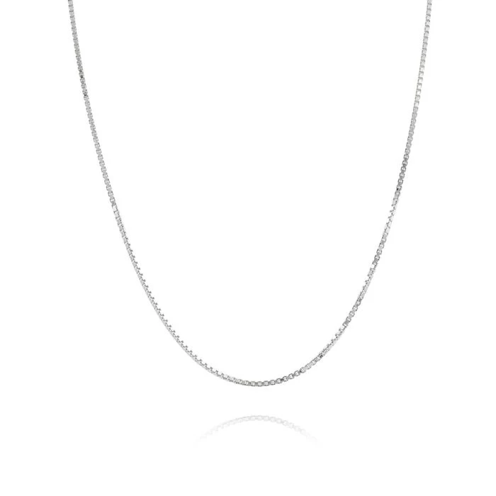 Sterling Silver 1mm Box Chain Necklace 2 Sterling Silver 1mm Box Chain Necklace - Image 2