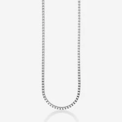 Sterling Silver 4.7mm Box Chain Necklace Diamond Cut Thick -Fashion Accessories Store sterling silver box chain hanging tchbx47 1