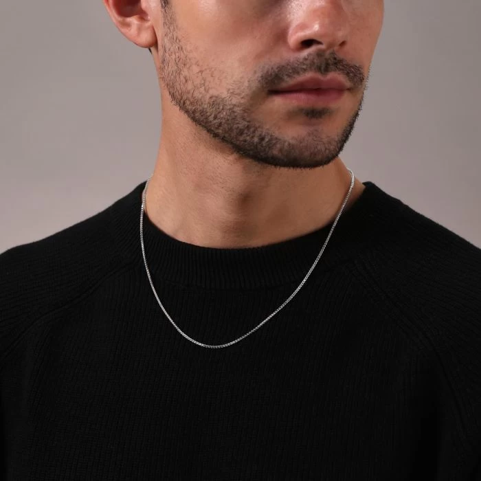 Sterling Silver 1.5mm Box Chain Necklace 4 Sterling Silver 1.5mm Box Chain Necklace - Image 4