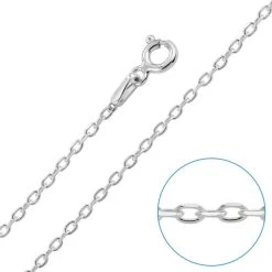 Children's Sterling Silver Diamond Cut 1.5mm Trace Chain 16" Inch