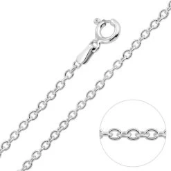 Sterling Silver 2mm Cable Trace Chain Necklace