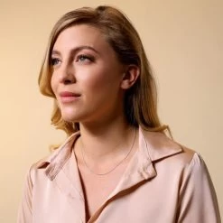 Sterling Silver 1.5mm Cable Trace Chain Necklace -Fashion Accessories Store sterling silver cable trace chain necklace female model far view tchtr15 2000q6